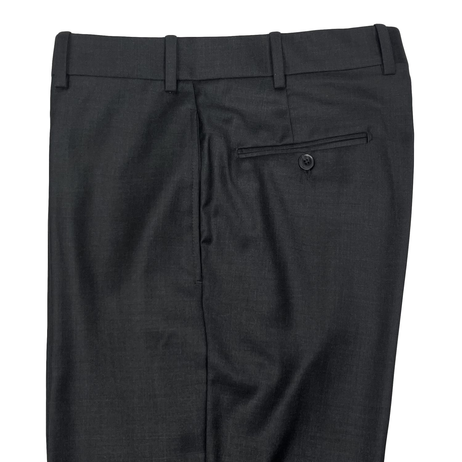 極美品 kolor rugged serge trousers size2 O'Connell's Plain Front Wool Serge Trousers - Dark Charcoal