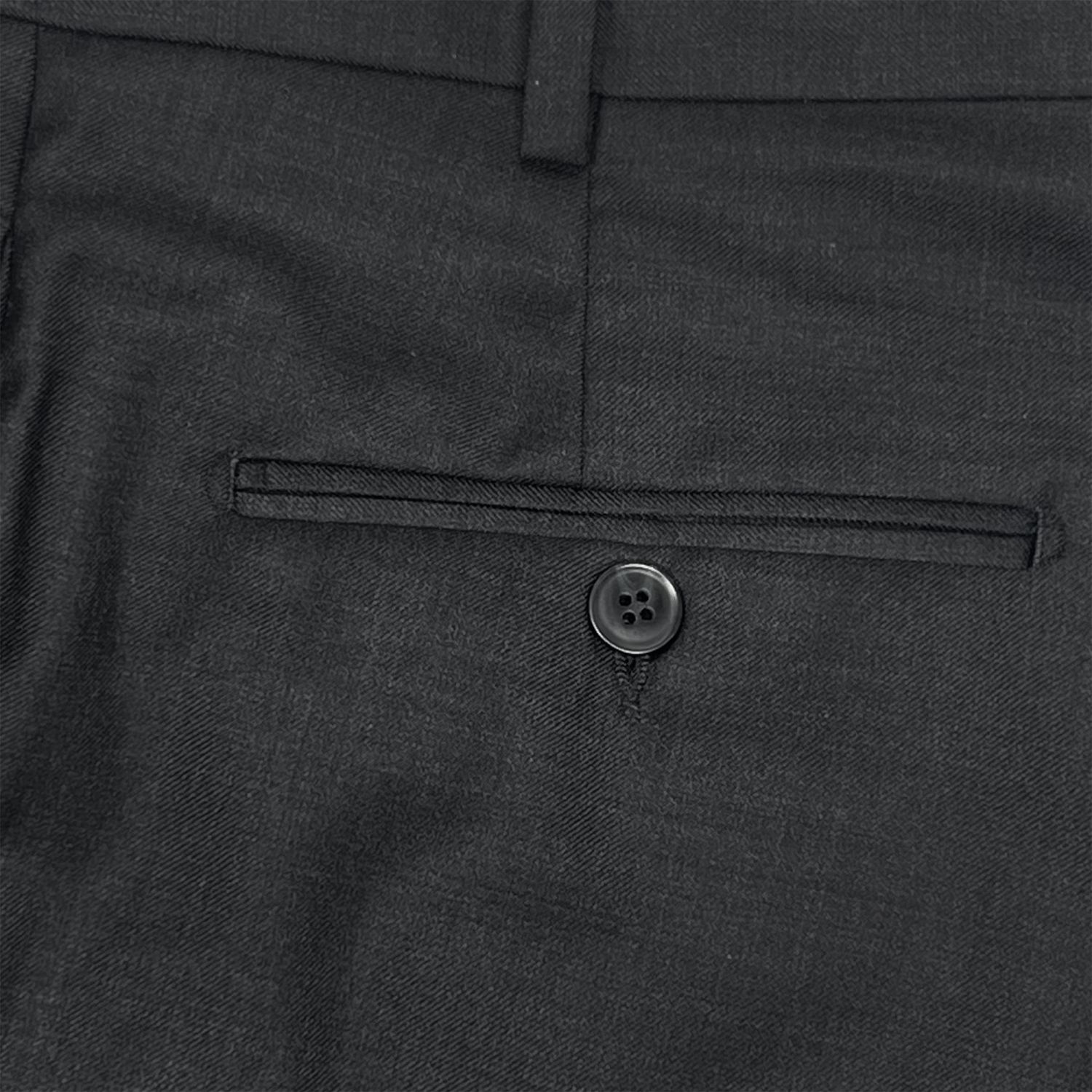 O'Connell's Plain Front Wool Serge Trousers - Dark Charcoal
