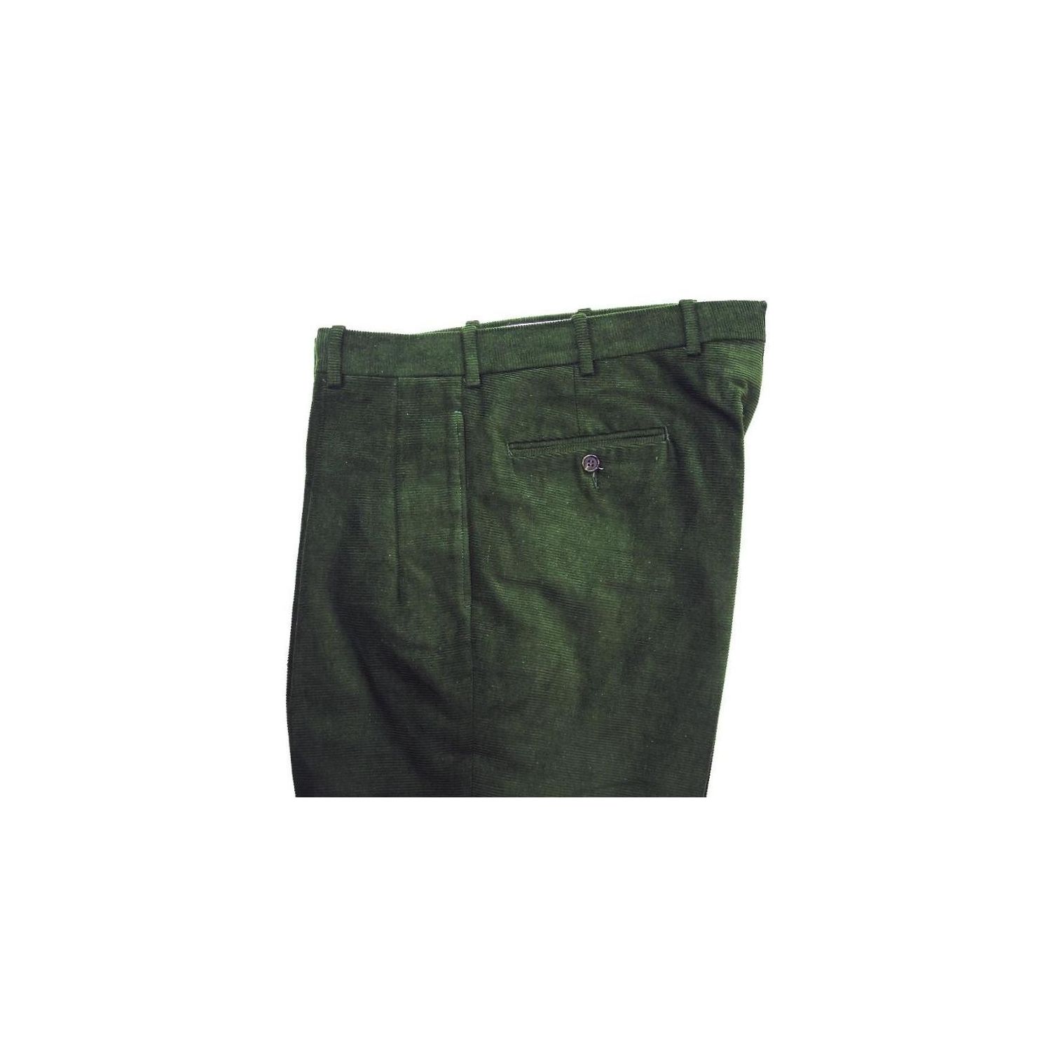 O'Connell's pleated front Horizontal Corduroy - Ivy Green | Men's