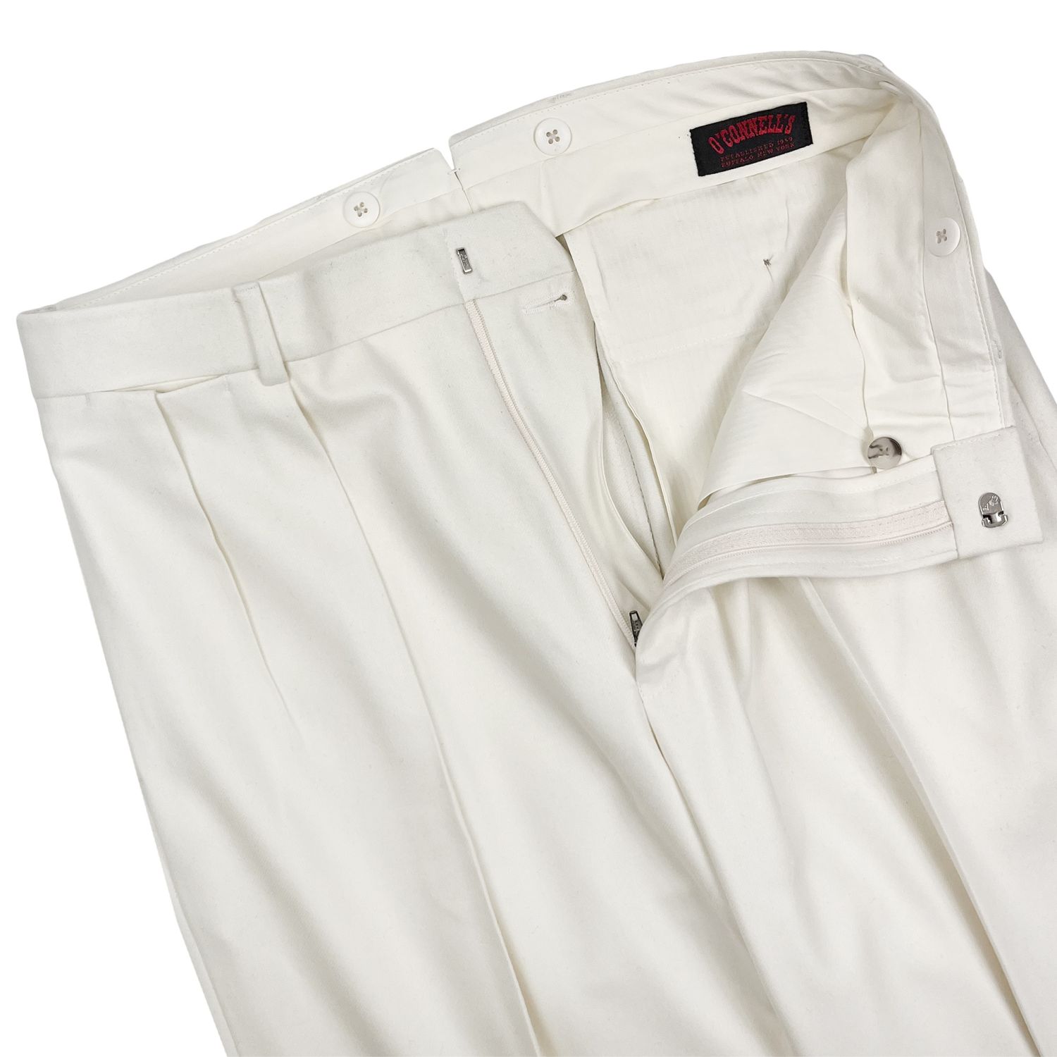 sachin and babi light blue dress O'Connell's Pleated Front Lambswool Flannel Trousers - Winter White
