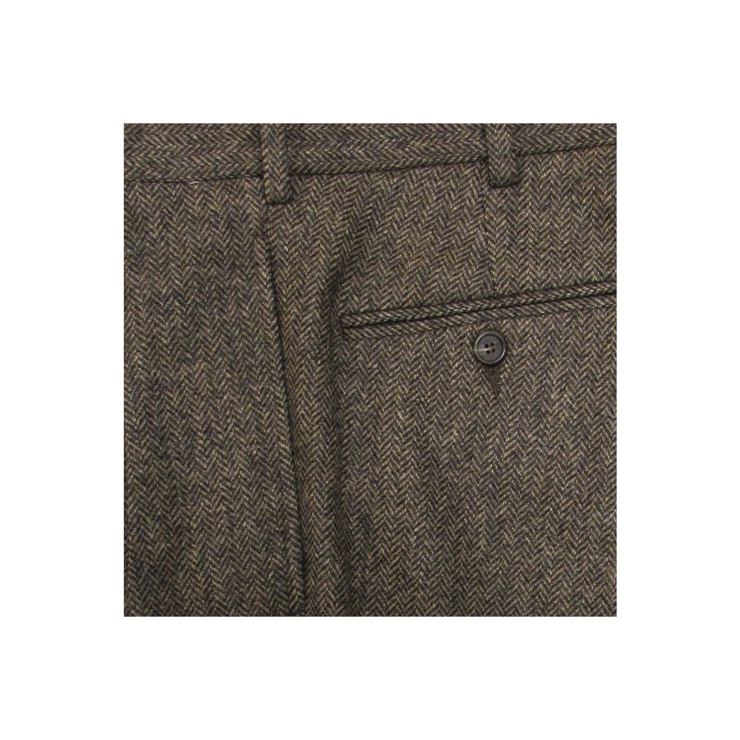 mens brown herringbone dress pants product info and reviews Aesido Men's Herringbone Trousers Brown / 36W X 30L