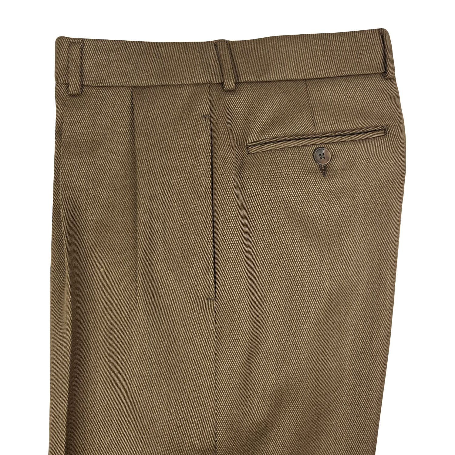 O'Connell's Pleated Wool Cavalry Twill Trousers - Saddle Brown | Men's and women's clothing O'Connell's Pleated Wool Cavalry Twill Trousers - Saddle Brown | Men's and women's clothing