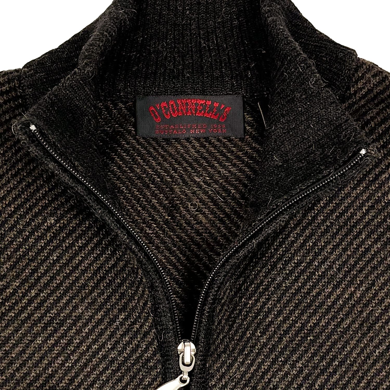 O'Connell's Royal Alpaca Quarter-Zip Sweater - Diagonal Weave
