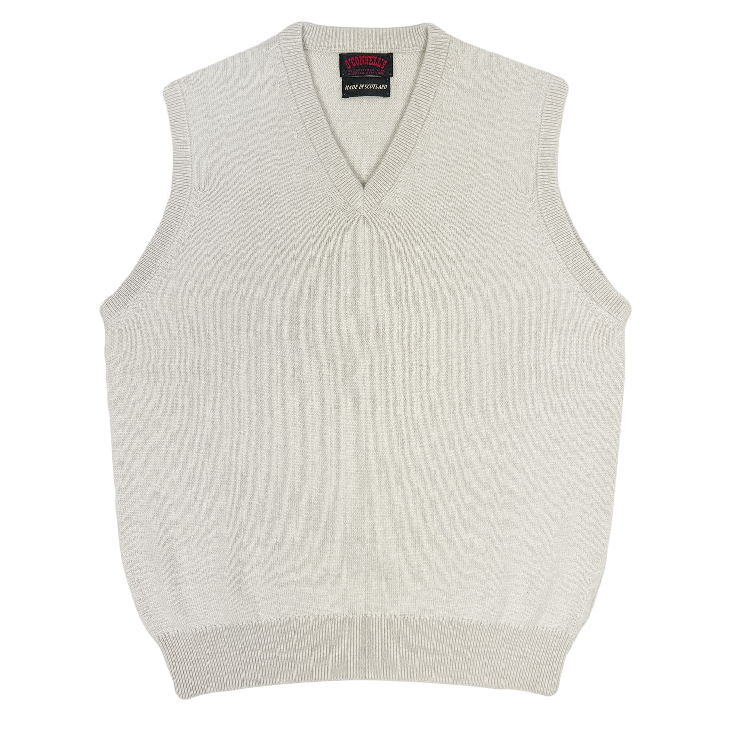 【New】Deuxieme Classe Sleeveless Pullover O'Connell's Scottish Cashmere V-Neck Sleeveless Sweater - Natural