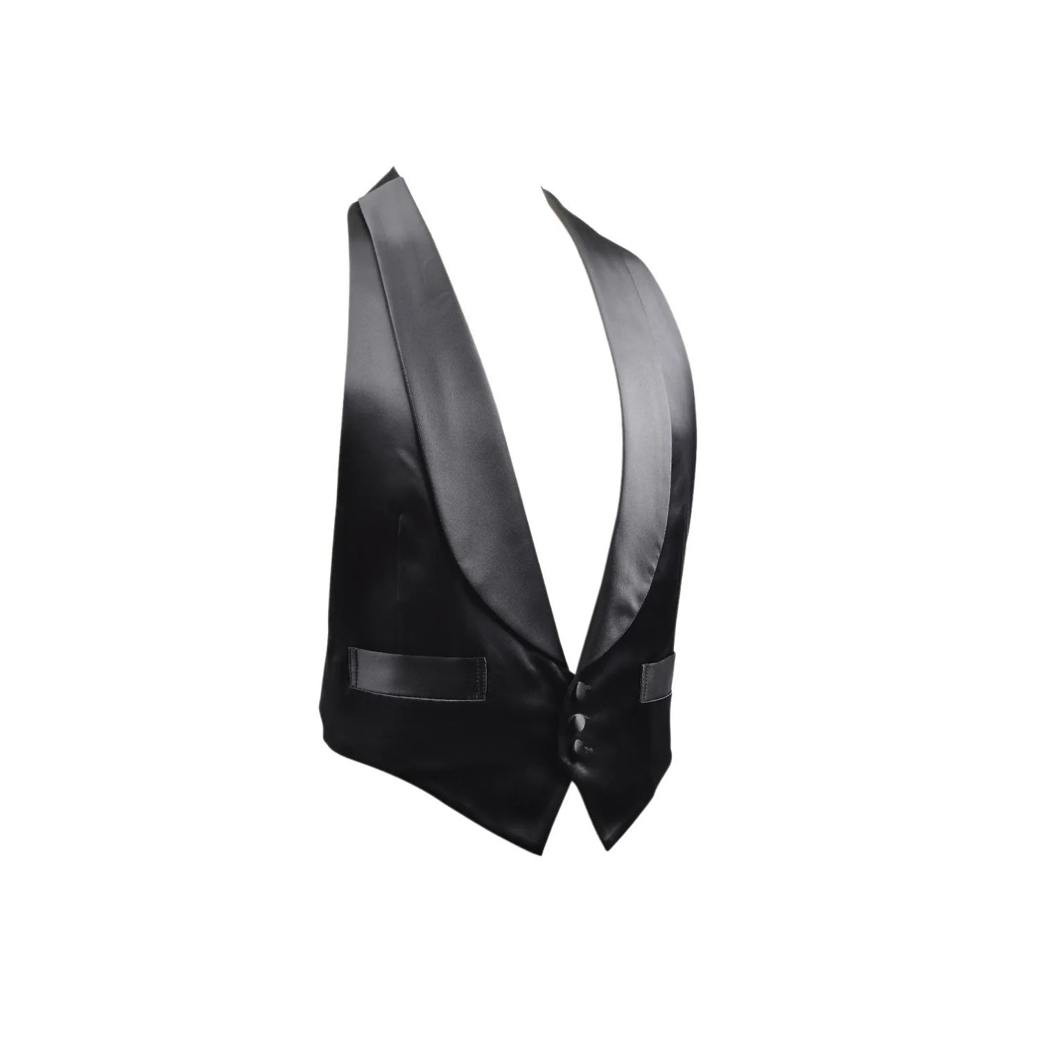 O'Connell's Silk Shawl Collar Formal Vest - Black | Men's and