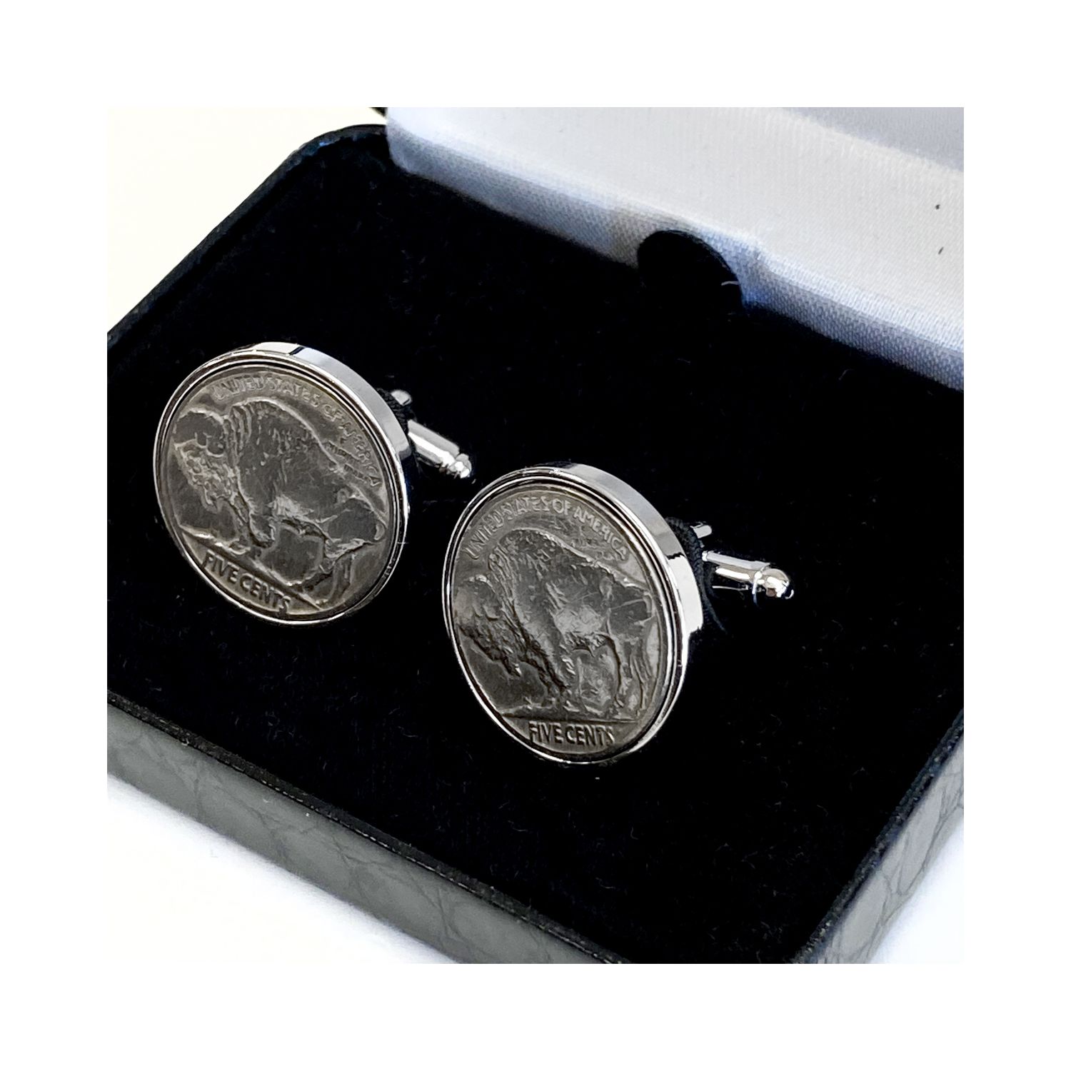 O'Connell's Silver Finish Cufflinks - Buffalo Nickel (80283