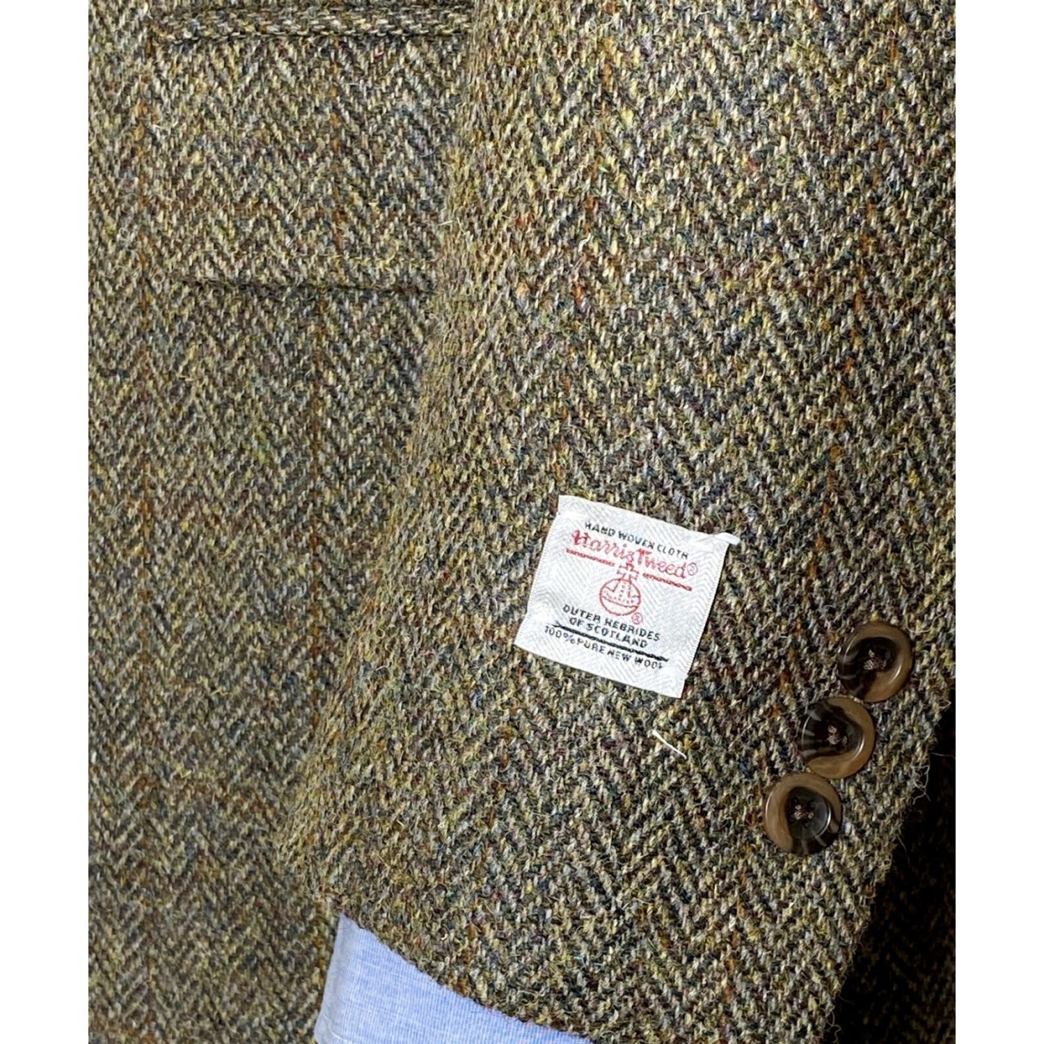 O'Connell's Sport Coat - Harris Tweed - Olive Brown Herringbone