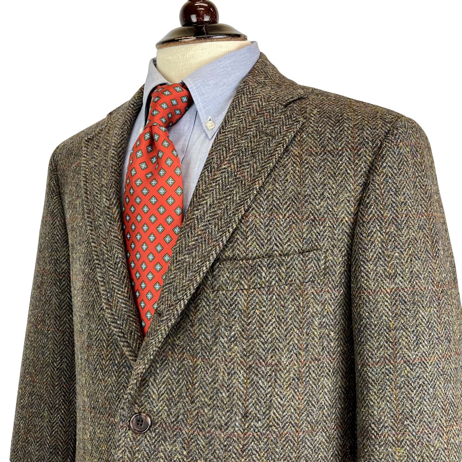 O'Connell's Sport Coat - Harris Tweed - Olive Brown Herringbone