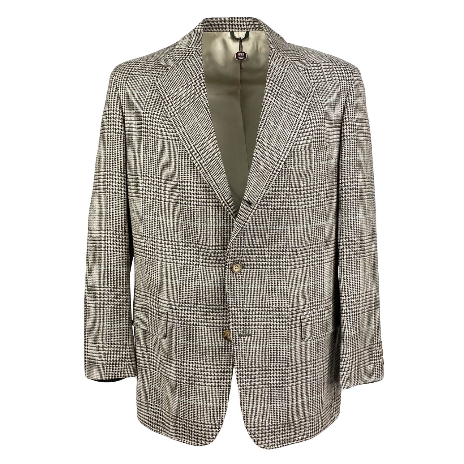 O'Connell's Sport Coat - Silk Wool Linen - Black & White Glen