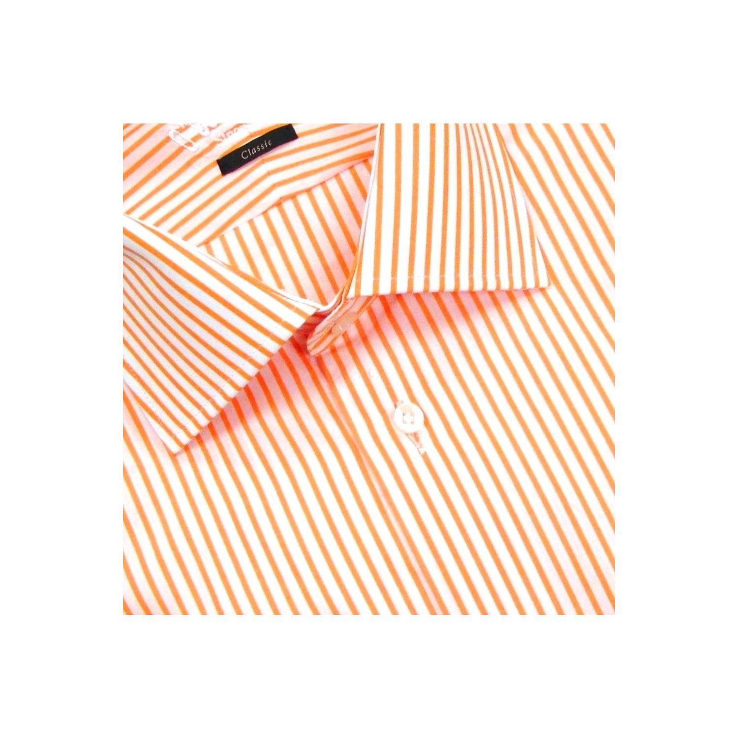 open lace back dress Bold Striped Popeline Shirt Orange Regular Fit / XXL 47