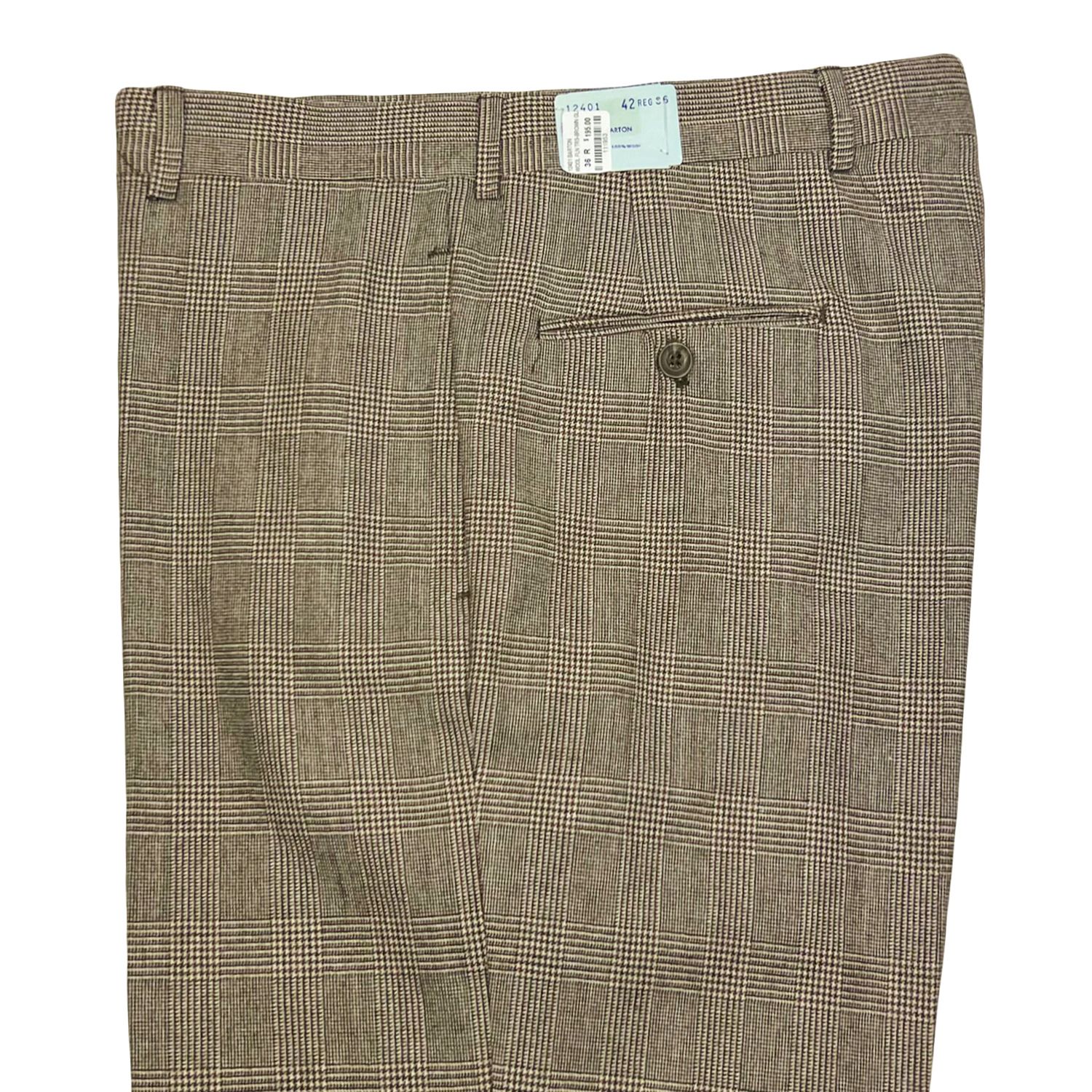 brown plaid dress pants Suits With Baggy Pleated Pants - Wide Leg Pants 100% Wool - Classic Fit in Brown  Plaid Color by Rossiman