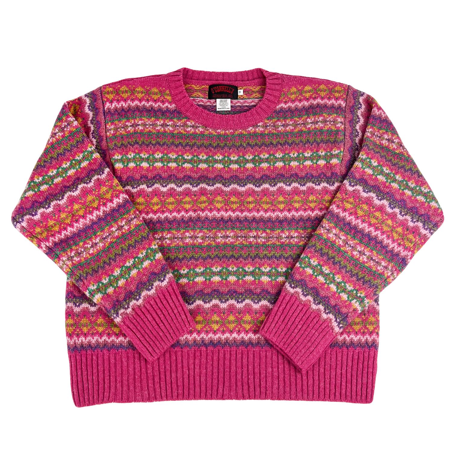 O'Connell's Women's Cropped Scottish Shetland Sweater - Fair Isle