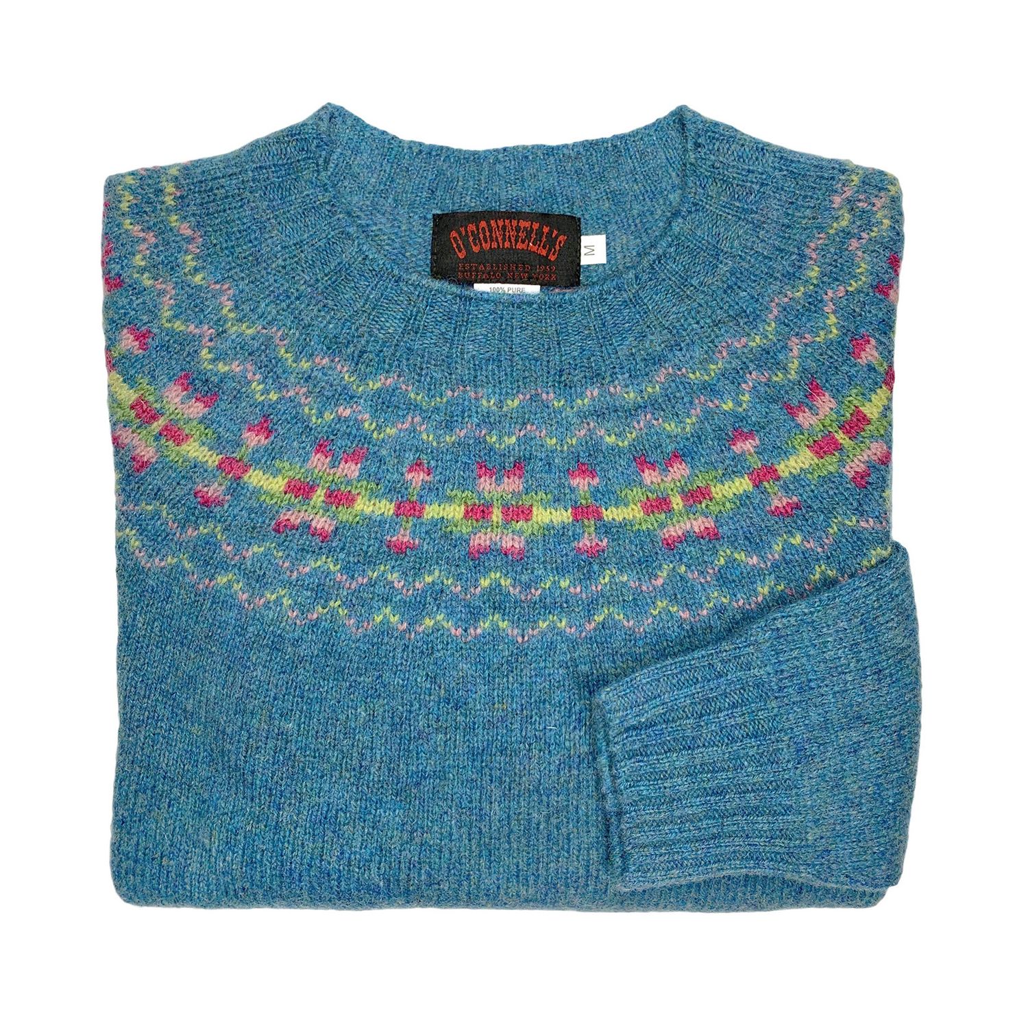 O'Connell's Womens Scottish Shetland Sweater - Fair Isle Yoke