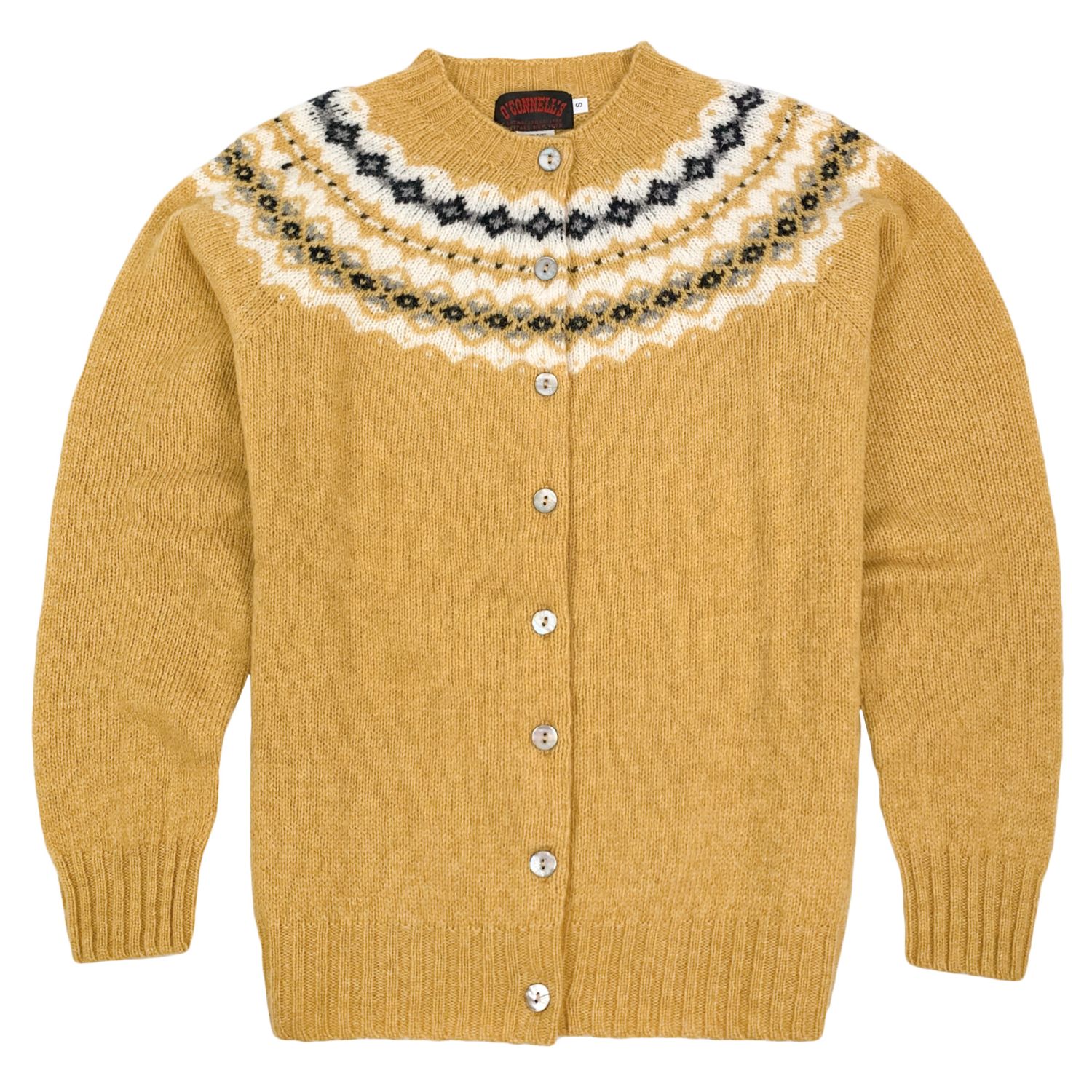 O'Connell's Womens Scottish Shetland Wool Fair Isle Yoke Cardigan