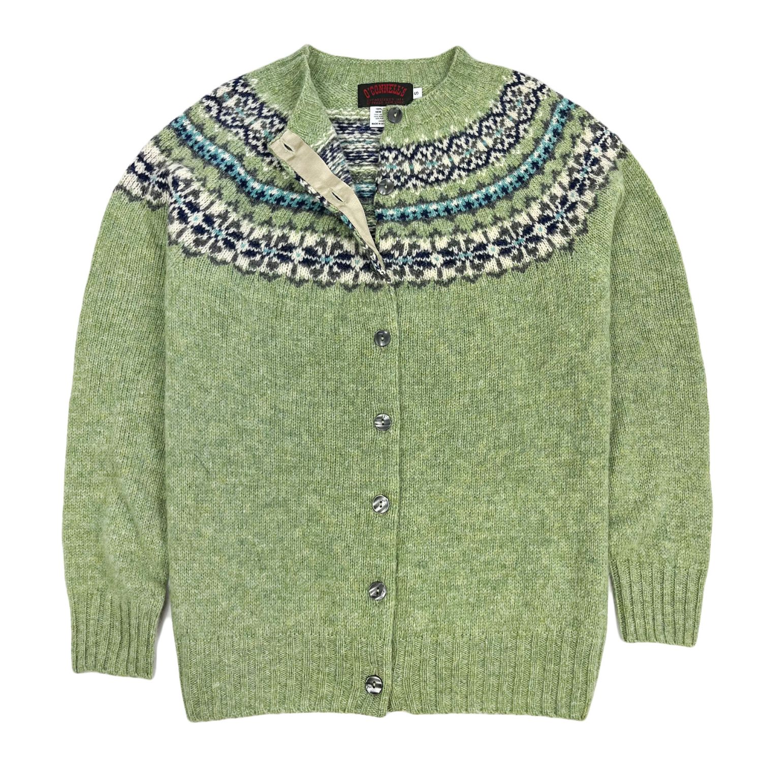 O'Connell's Womens Scottish Shetland Wool Fair Isle Yoke Cardigan