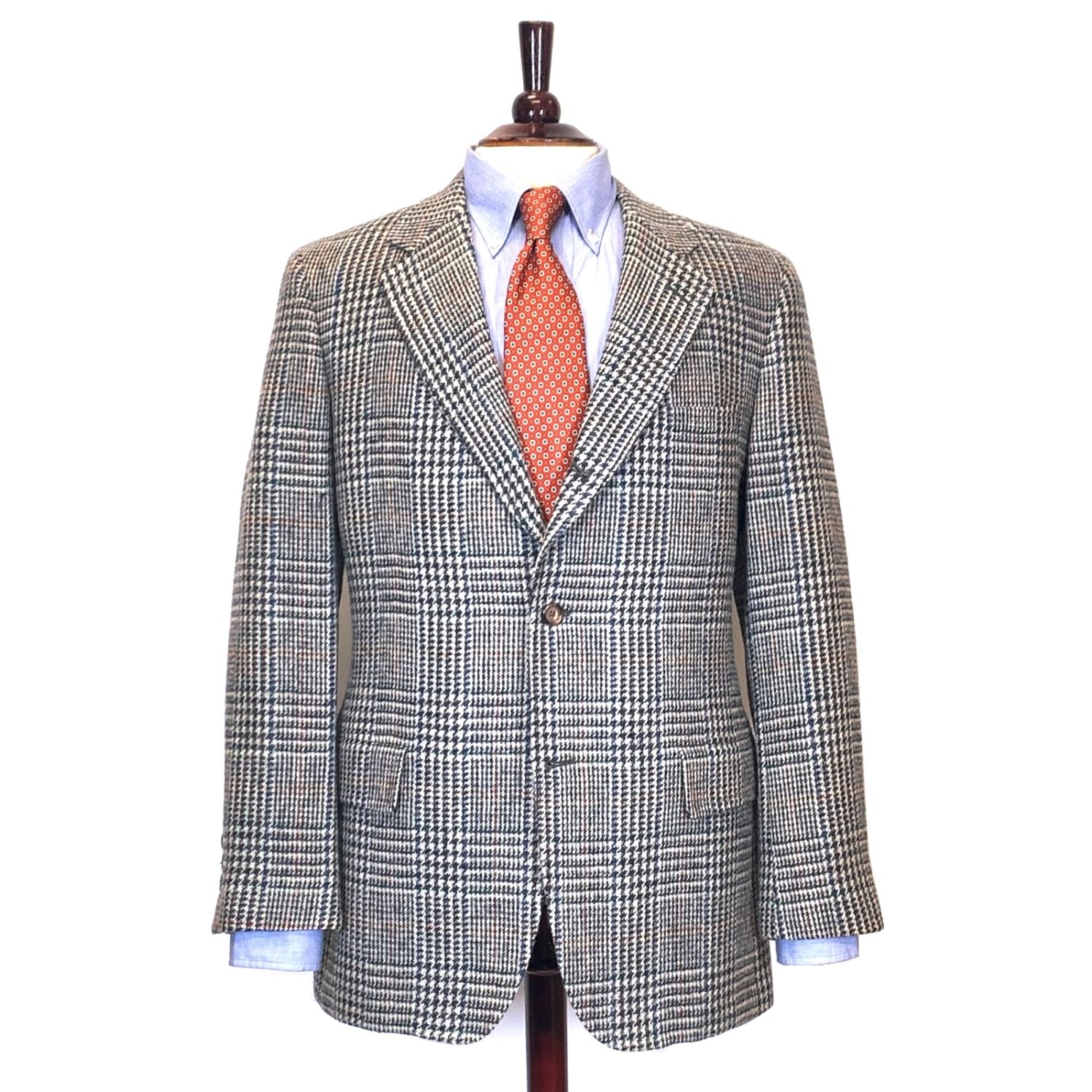 O'Connell's Wool Glen Plaid Sport Coat - Grey with Blue, Green O'Connell's Wool Glen Plaid Sport Coat - Grey with Blue, Green