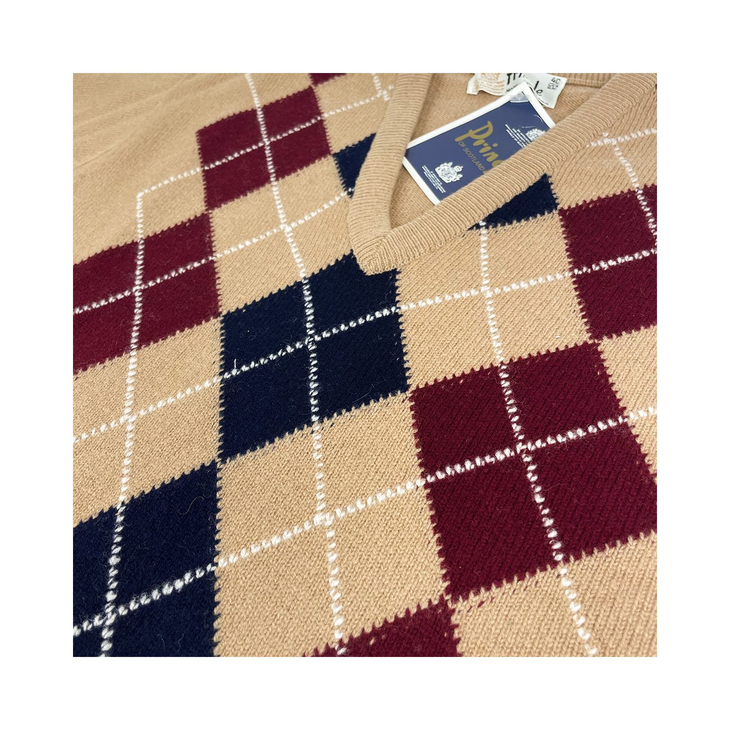 Pringle Scottish Lambswool Intarsia V-Neck Sweater - Argyle