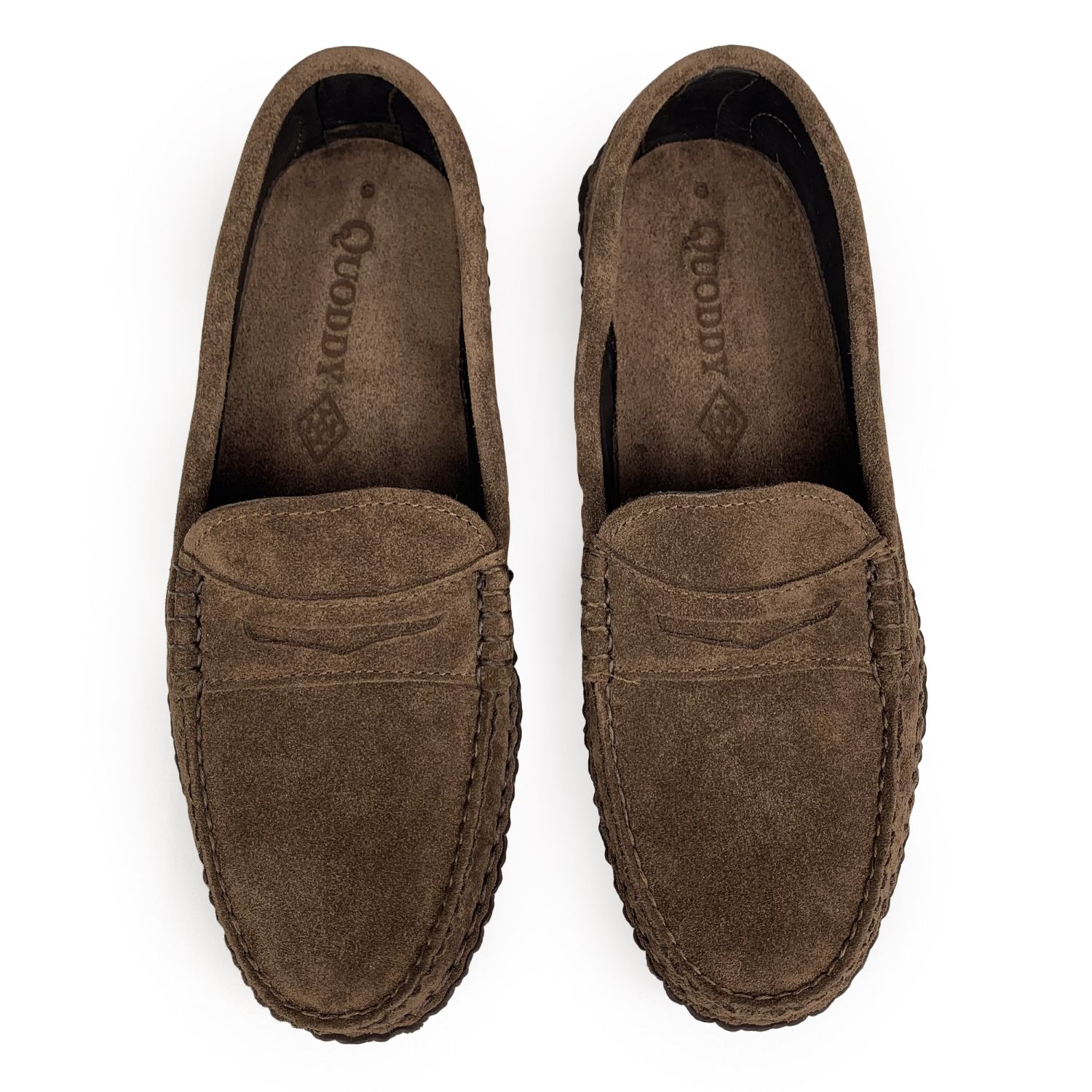 Quoddy Penny Moc - Chocolate Suede - Brown Vibram NewFlex Sole 