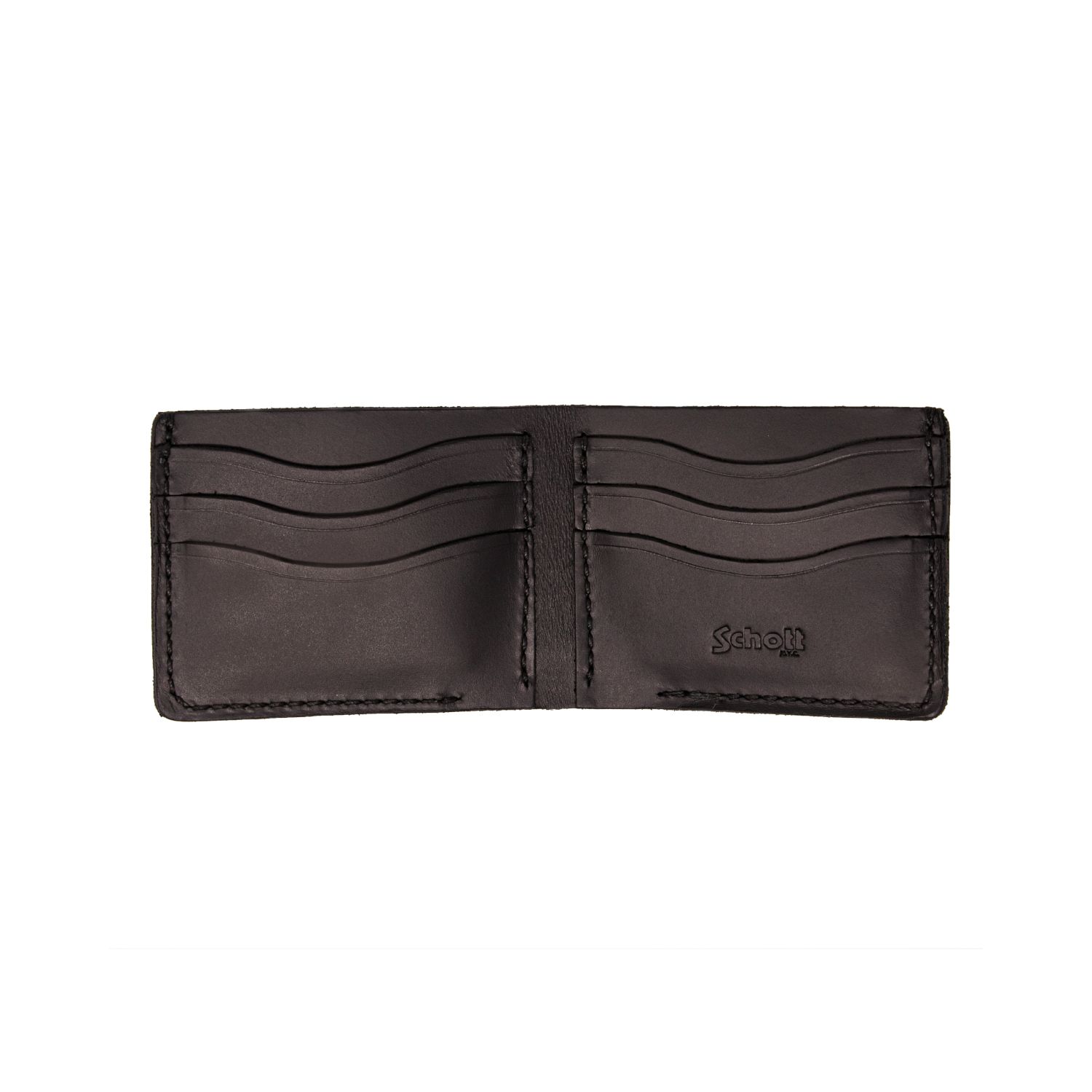 Schott NYC Steerhide Bi-fold Wallet - Black | Men's and women's