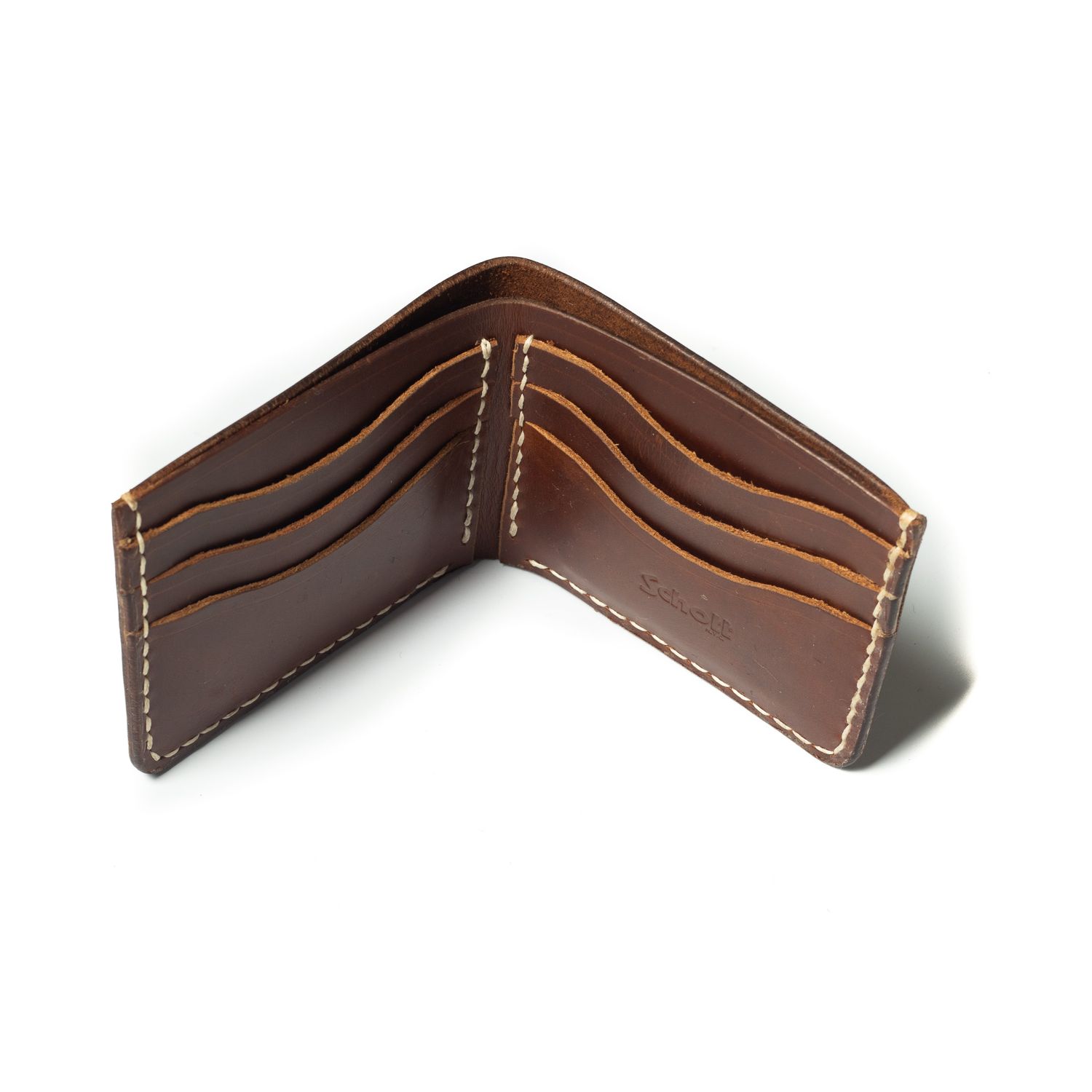 小物 Schott LEATHER EASY WALLET Schott NYC Steerhide Bi-fold Wallet - Tan | Men's and women's clothing