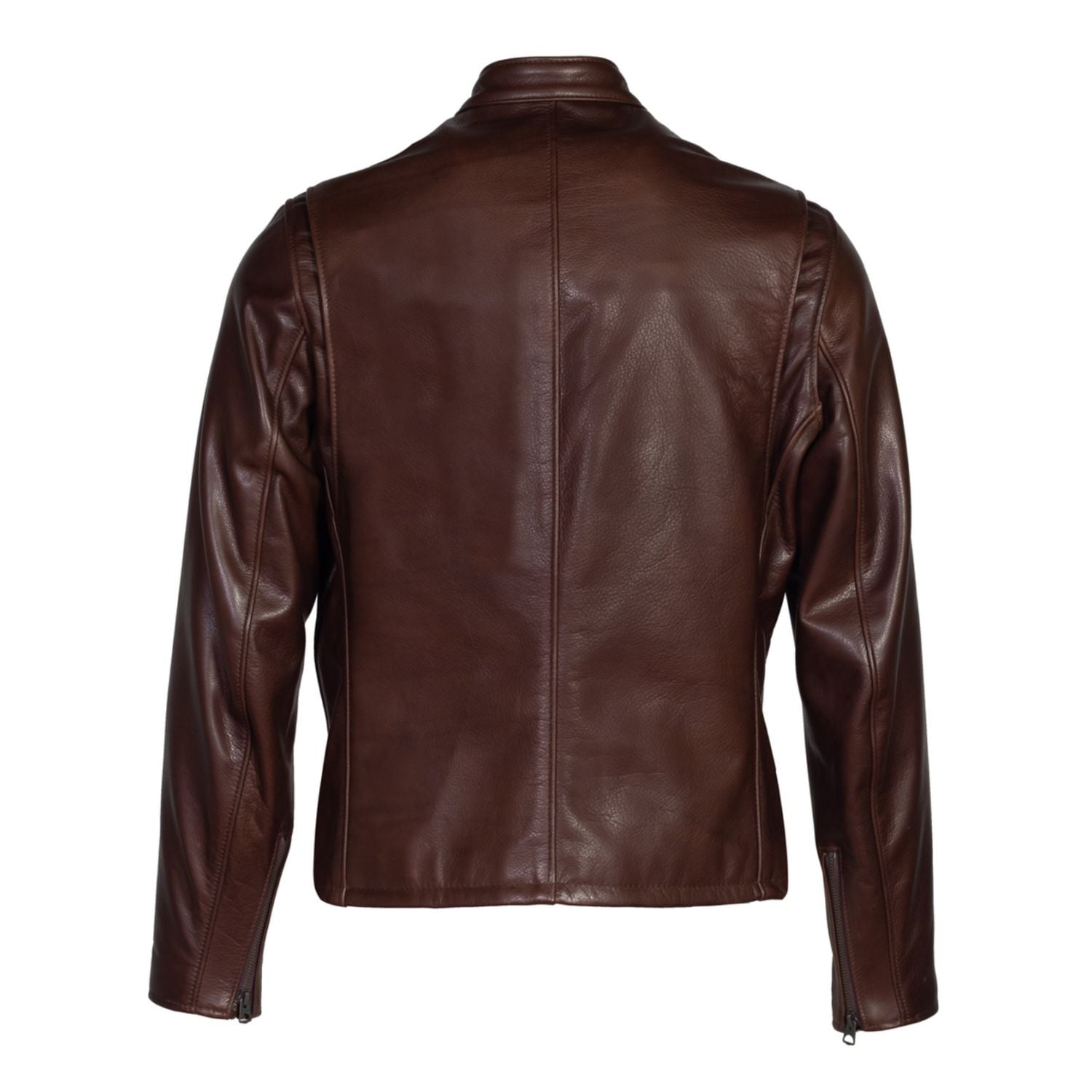 Schott NYC Waxy Cowhide Cafe Racer Jacket - Brown (530) | Men's Schott NYC Waxy Cowhide Cafe Racer Jacket - Brown (530) | Men's