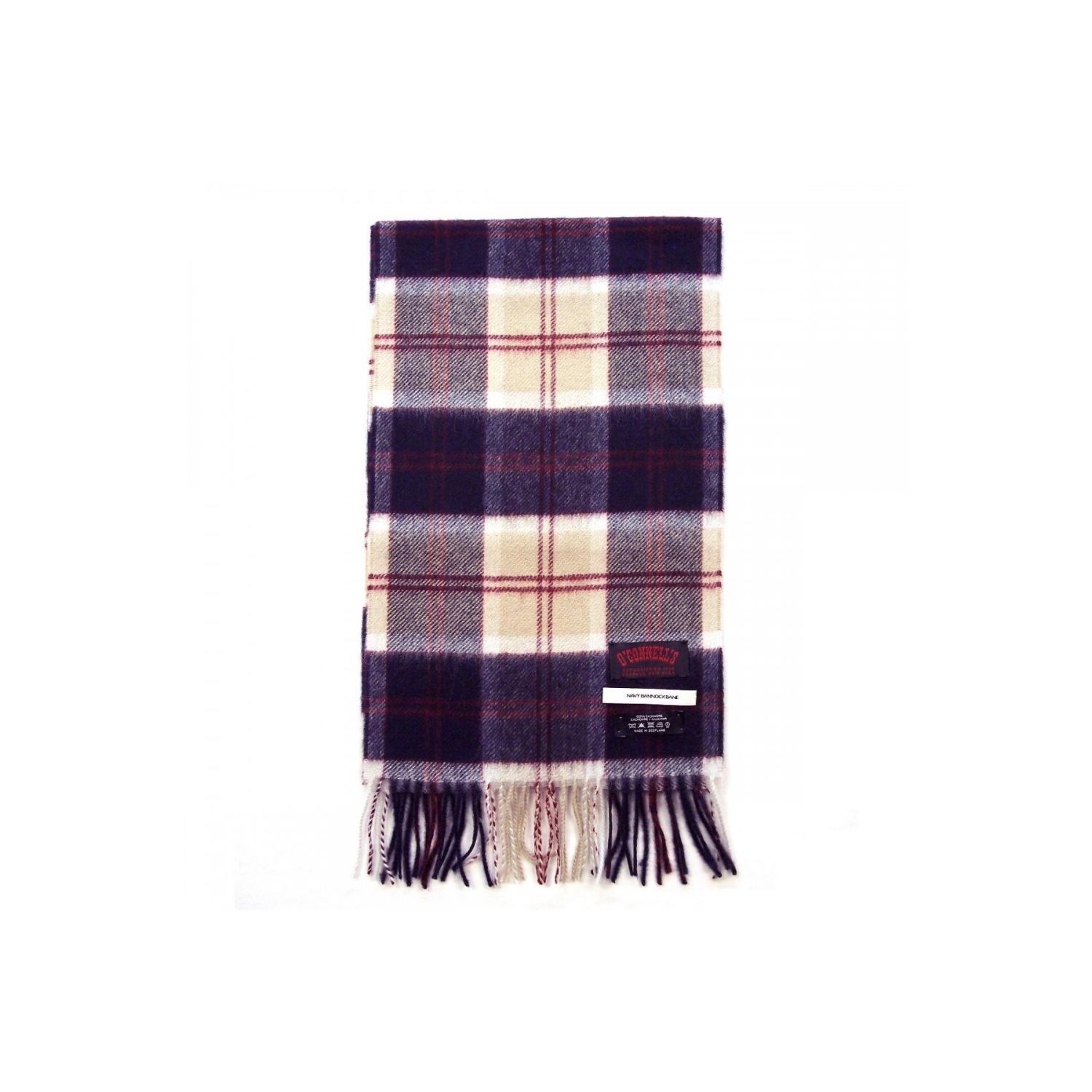 Scottish Cashmere Scarf - Tartan - Navy Bannockbane | Men's and