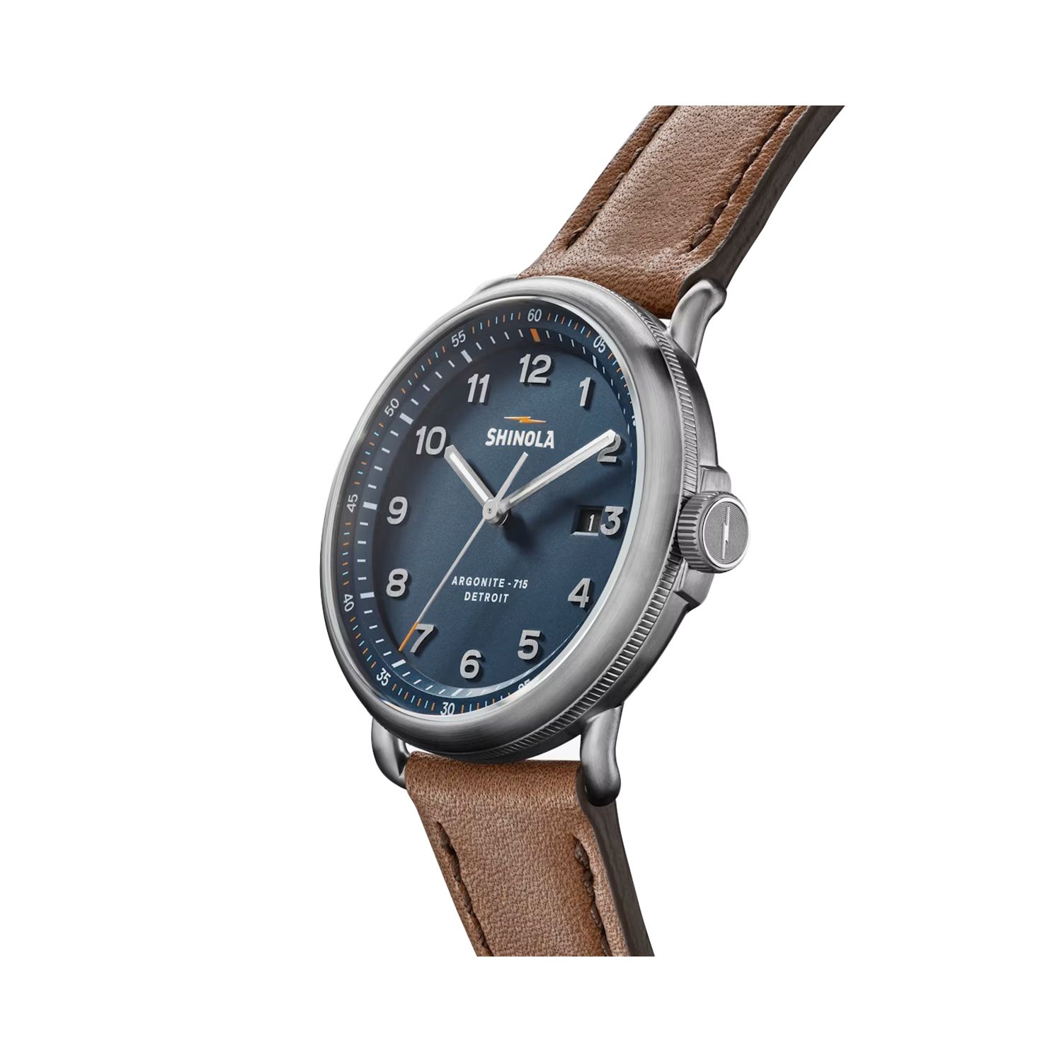 Shinola Canfield Model C56 43mm Watch - Blue with British Tan