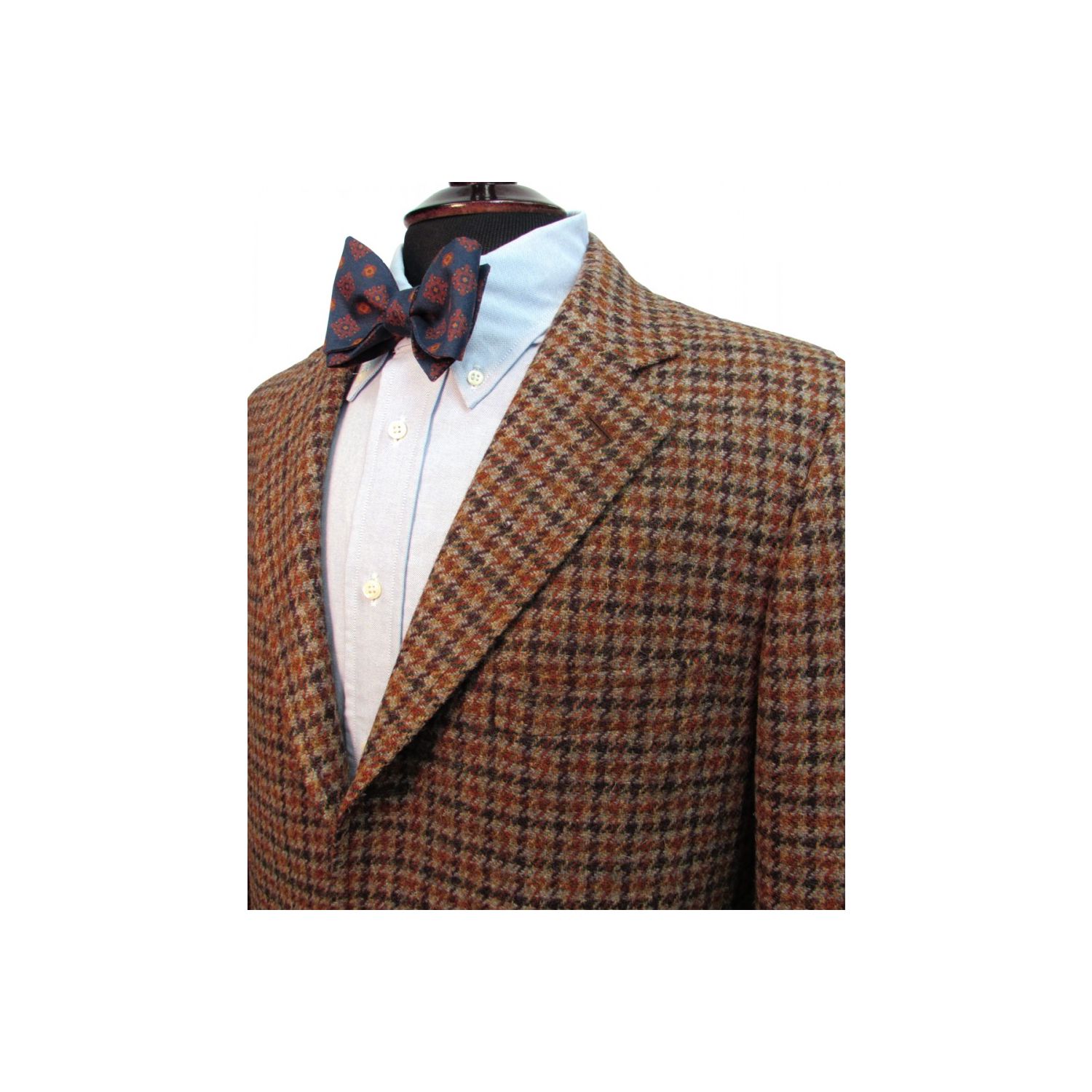 Southwick Sport Coat - Harris Tweed - Rust & Brown Dogstooth 