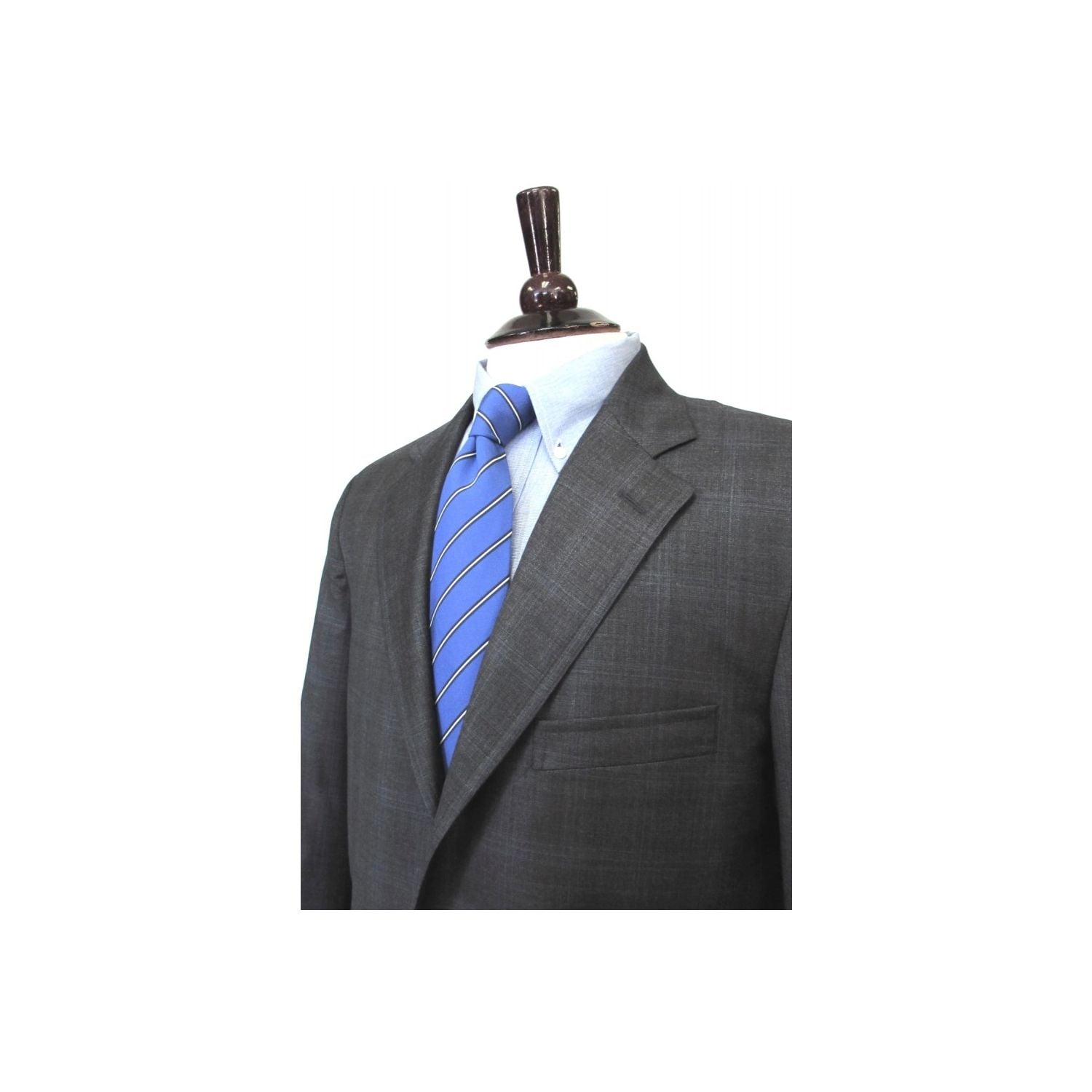 Southwick Suit - Super 120s Wool Sharkskin Suit - Charcoal with 