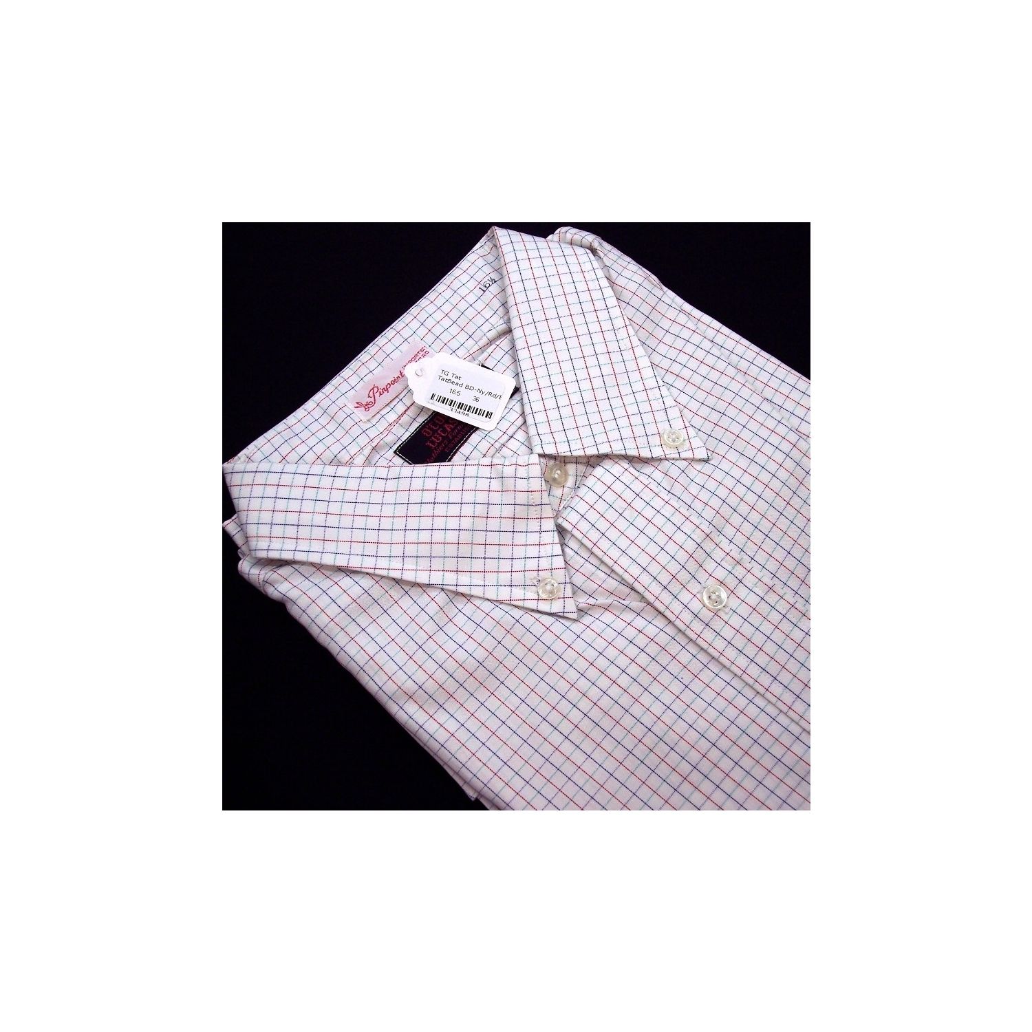 Troy Guild Shirtmakers - Pinpoint Oxford Tattersall - Navy Red