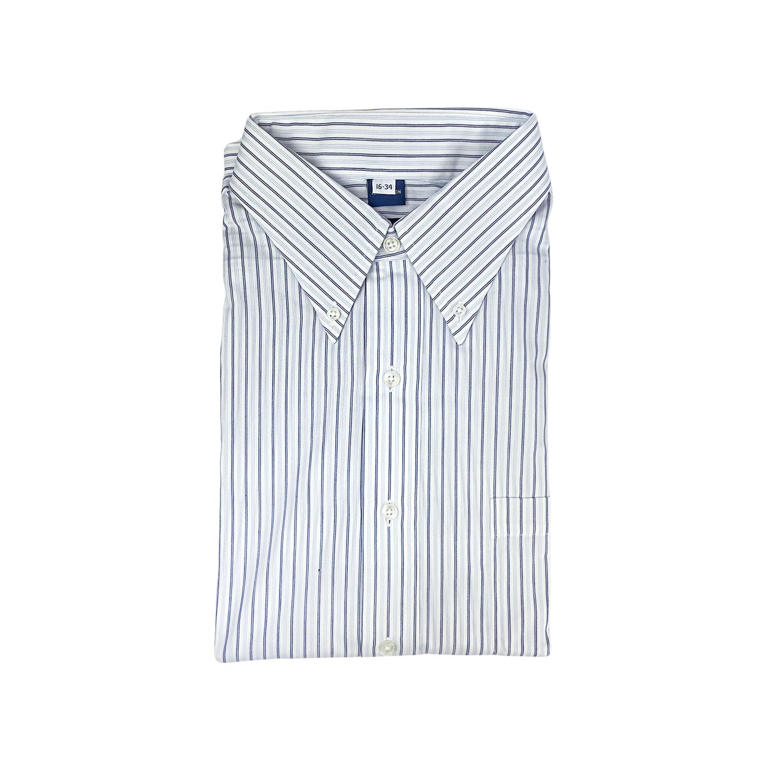 Vintage Kenneth Gordon Cotton Broadcloth Dress Shirt - Navy & Sky Double  Pinstripe