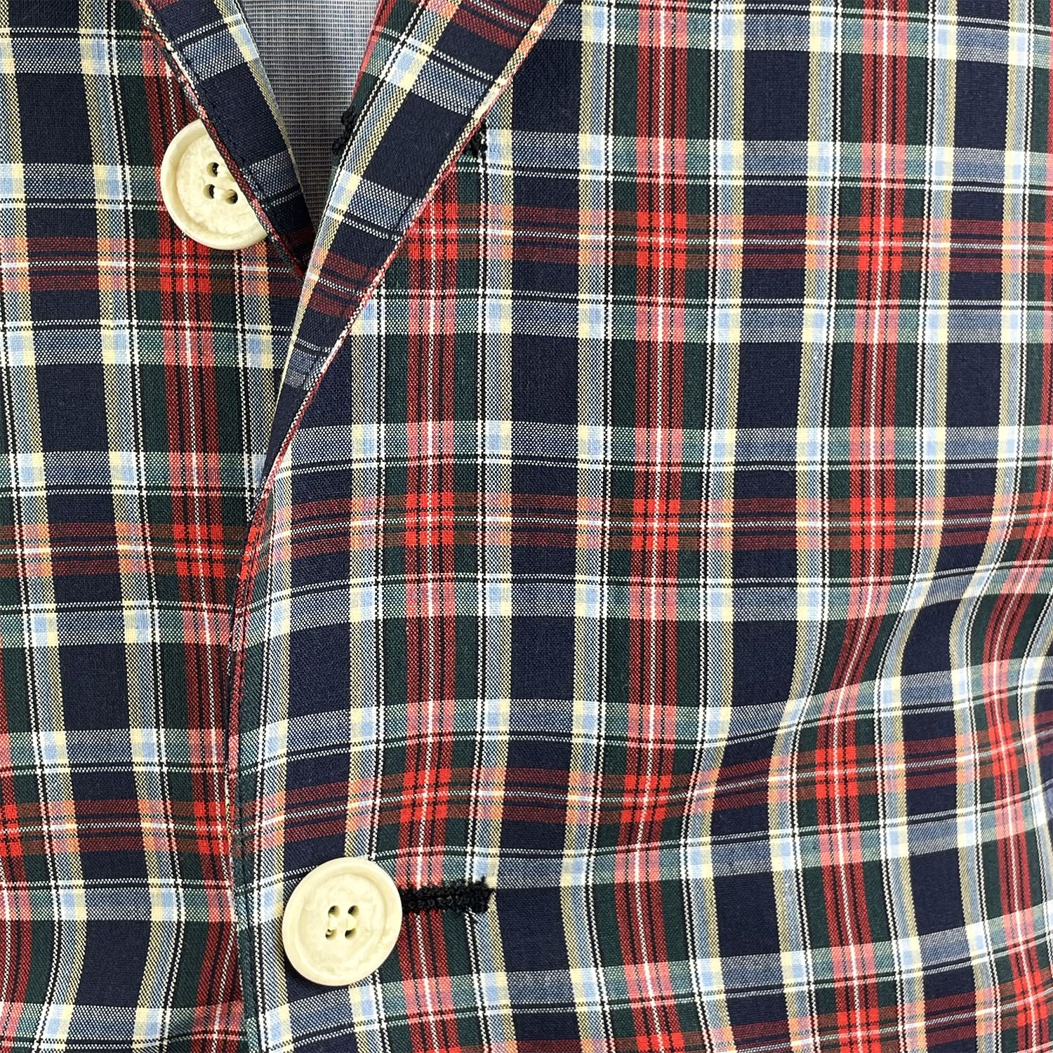 Vintage Poplin Sport Coat - Navy & Red Tartan | Men's and women's