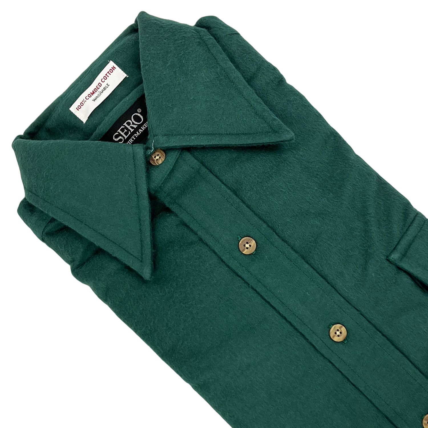 Vintage Sero Long Sleeve Cotton Chamois Shirt - Forest | Men's and