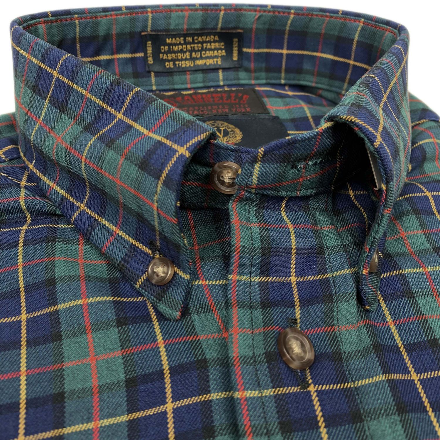 dress stewart flannel shirt Ladies Buttondown Shirt Dress Stewart Tartan XS / Red