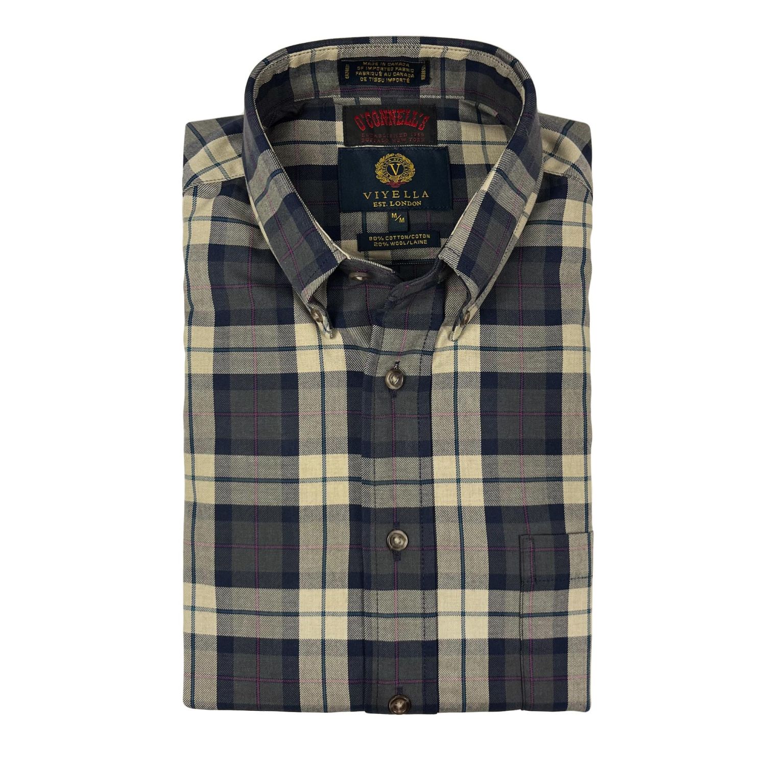 Viyella Sport Shirt - Tan Brown Navy Plaid (651440) | Men's and