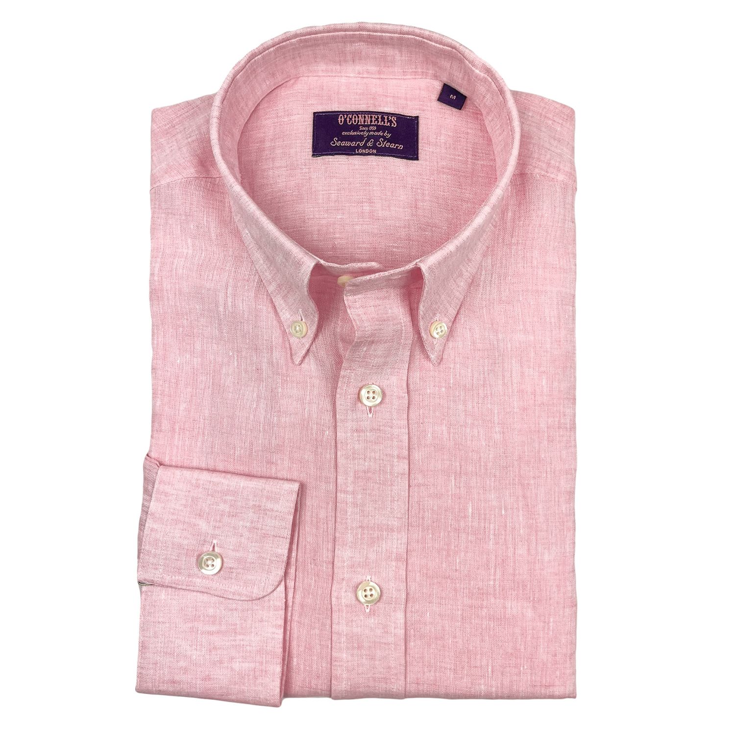 chinese dress ladies Ginna Tailored Shirt Herringbone, 2 / Pink Herringbone