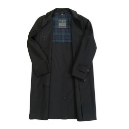 O'Connell's Double Textured Cotton Raincoat - Black - Men's Clothing ...