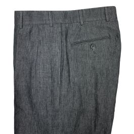 O'Connell's Pleated Delave Linen Trousers - Charcoal - Men's Clothing ...