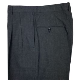O'Connell's Pleated Worsted Wool Trousers - Charcoal - Men's Clothing ...