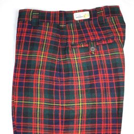 Wool Flannel Trousers - Navy, Red, Hunter & Yellow Tartan (P960) - Men ...