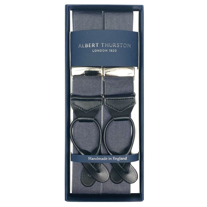 Albert Thurston Solid Braces - Charcoal - Men's Clothing, Traditional  Natural shouldered clothing, preppy apparel