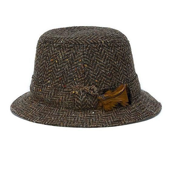 Irish Tweed Walking Hat - Herringbone - Charcoal Brown (HH 8321) - Men's  Clothing, Traditional Natural shouldered clothing, preppy apparel