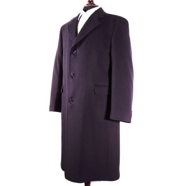 O'Connell's Lambswool Topcoat - Navy - Men's Clothing, Traditional