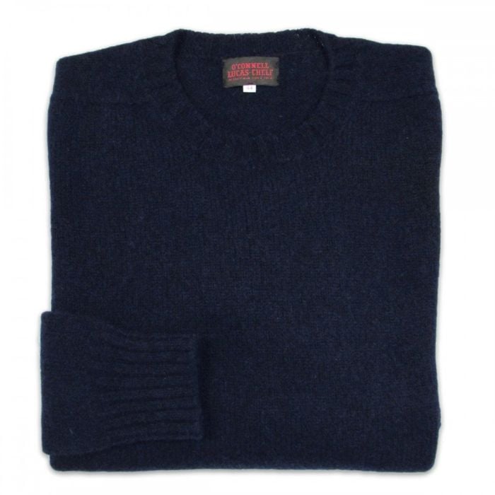 O'Connell's Scottish Shetland Wool Sweater - Navy