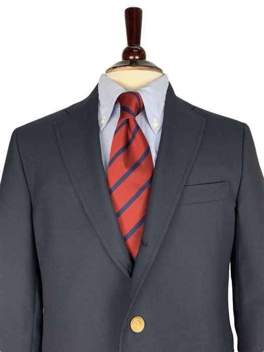 O'Connell's Classic Worsted Wool Blazer - Navy - Men's Clothing,  Traditional Natural shouldered clothing, preppy apparel