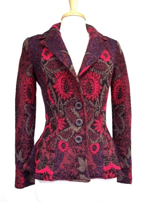O'Connell's Womens Floral Tapestry Isar Jacket - Red/Black/Multi